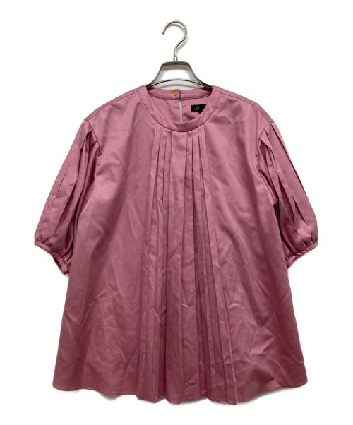 DRAWER（ドゥロワー）Drawer (ドゥロワー) プリーツブラウス ピンク サイズ:Sの古着・服飾アイテム