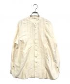 ASHA BY MDSアシャ バイ エムディーエス）の古着「[OLD]90’sバンドカラーシルクシャツ」｜ホワイト