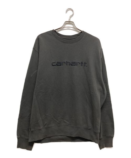 Carhartt WIP（カーハート）Carhartt WIP (カーハートダブリューアイピー) スクリプトロゴクルースウェット ブラック サイズ:Lの古着・服飾アイテム
