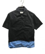 ami (アミ) 半袖切替シャツ ブラック サイズ:40
