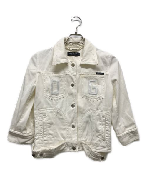 DOLCE & GABBANA（ドルチェ＆ガッバーナ）DOLCE & GABBANA (ドルチェ＆ガッバーナ) デニムジャケット ホワイト サイズ:40の古着・服飾アイテム
