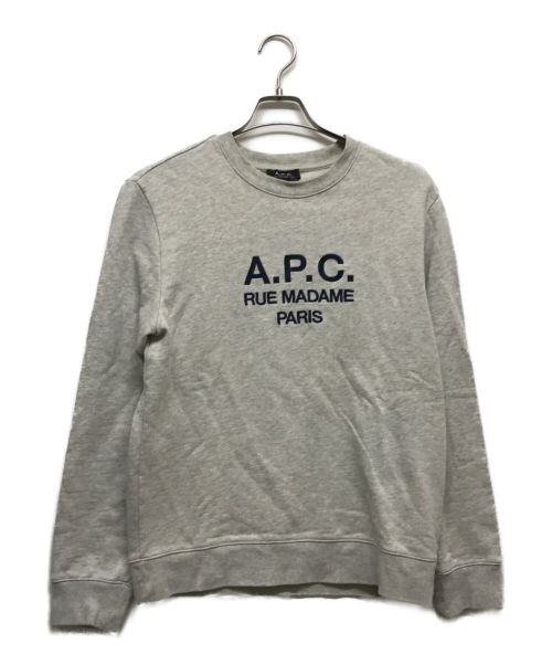 A.P.C.（アーペーセー）A.P.C. (アー・ペー・セー) ロゴスウェット グレー サイズ:XSの古着・服飾アイテム