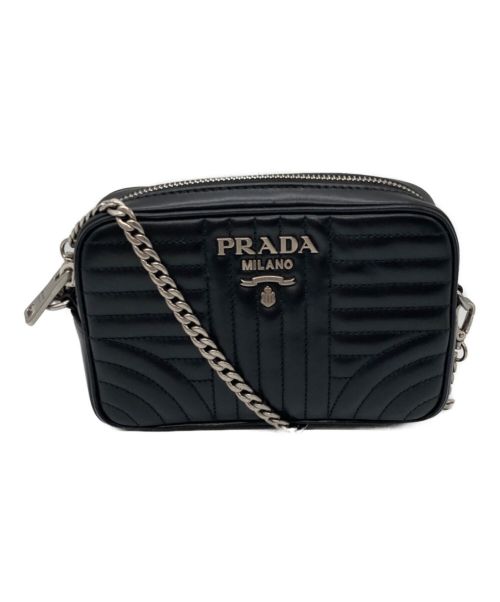 PRADA（プラダ）PRADA (プラダ) ソフトカーフチェーンショルダーバッグ ブラックの古着・服飾アイテム