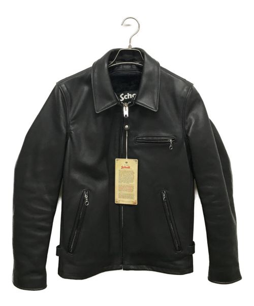 Schott（ショット）Schott (ショット) 襟付きシングルライダースジャケット ブラック サイズ:34 未使用品の古着・服飾アイテム