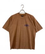 stussyステューシー）の古着「OVAL CORP PIG DYED TEE」｜ブラウン