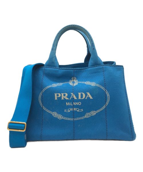 PRADA（プラダ）PRADA (プラダ) カナパ2wayハンドバッグ ブルーの古着・服飾アイテム