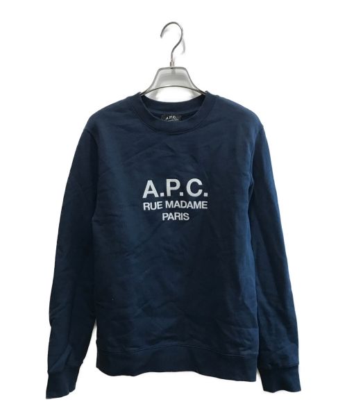 A.P.C.（アーペーセー）A.P.C. (アー・ペー・セー) ロゴ刺繍スウェット ネイビー サイズ:Sの古着・服飾アイテム