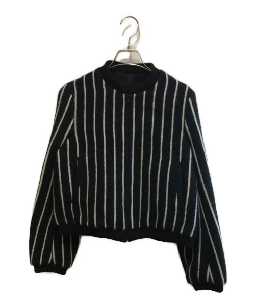 DRAWER（ドゥロワー）Drawer (ドゥロワー) アンゴラショートジャケット ブラック サイズ:38の古着・服飾アイテム