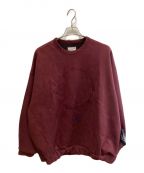 SHAREEFシャリーフ）の古着「BARBED WIRE MICRO SUEDE SWEAT」｜ボルドー