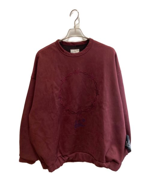 SHAREEF（シャリーフ）SHAREEF (シャリーフ) BARBED WIRE MICRO SUEDE SWEAT ボルドー サイズ:1の古着・服飾アイテム