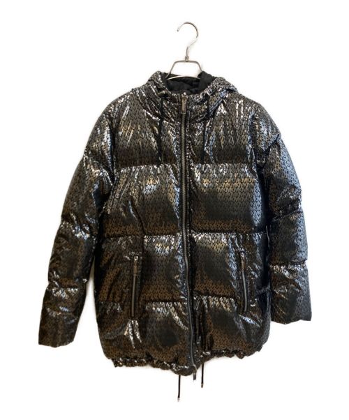 MICHAEL KORS（マイケルコース）MICHAEL KORS (マイケルコース) モノグラムパデッドジャケット シルバー サイズ:XSの古着・服飾アイテム