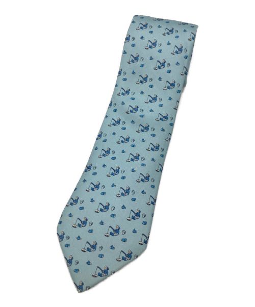 HERMES（エルメス）HERMES (エルメス) 釣人柄ネクタイ ブルー サイズ:記載なしの古着・服飾アイテム