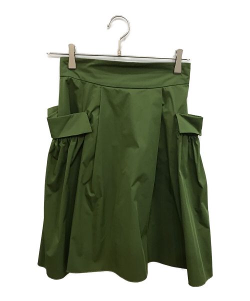 FOXEY NEWYORK（フォクシーニューヨーク）FOXEY NEWYORK (フォクシーニューヨーク) ギャザースカート グリーン サイズ:38の古着・服飾アイテム