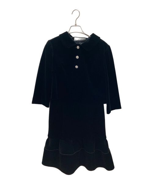 Rene（ルネ）Rene (ルネ) ベロアセットアップワンピース ブラック サイズ:36の古着・服飾アイテム
