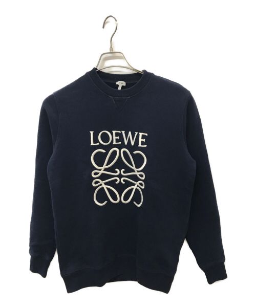 LOEWE（ロエベ）LOEWE (ロエベ) アナグラム刺繍ロゴクルーネックトレーナー ネイビー サイズ:Sの古着・服飾アイテム