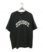 stussyステューシー）の古着「アーチロゴTシャツ」｜ブラック