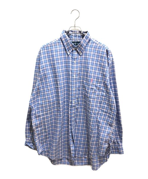 POLO RALPH LAUREN（ポロ・ラルフローレン）POLO RALPH LAUREN (ポロ・ラルフローレン) チェックシャツ スカイブルー サイズ:XLの古着・服飾アイテム