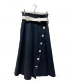 ADOREアドーア）の古着「フロントボタンデザインスカート」｜ネイビー