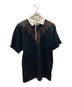 BOTTEGA VENETAボッテガベネタ）の古着「デザインステッチポロシャツ」｜ブラック