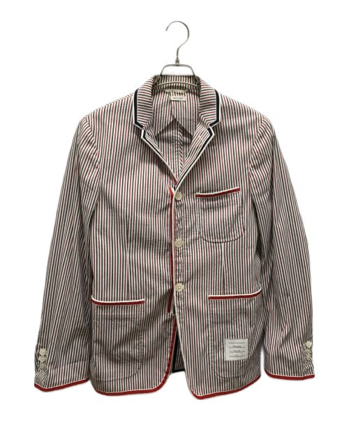 Thom Browne（トムブラウン）Thom Browne (トムブラウン) ストライプジャケット ホワイト×レッド サイズ:Sの古着・服飾アイテム