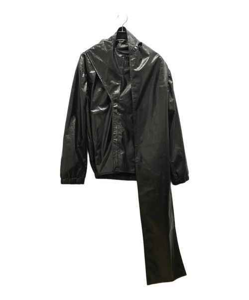 T/SEHNE（ティー セーヌ）T/SEHNE (ティー セーヌ) PLEATED SHAWL BOMBER JACET ブラック サイズ:46の古着・服飾アイテム
