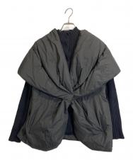 YOSHIE INABA (ヨシエ イナバ) ニット付きダウンジャケット ブラック サイズ:L