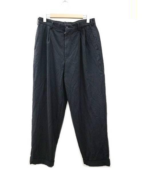 中古 古着通販 Comme Des Garcons Homme コム デ ギャルソン オム グレンチェック 2タック ワイド パンツ ブラック サイズ L ブランド 古着通販 トレファク公式 Trefac Fashion