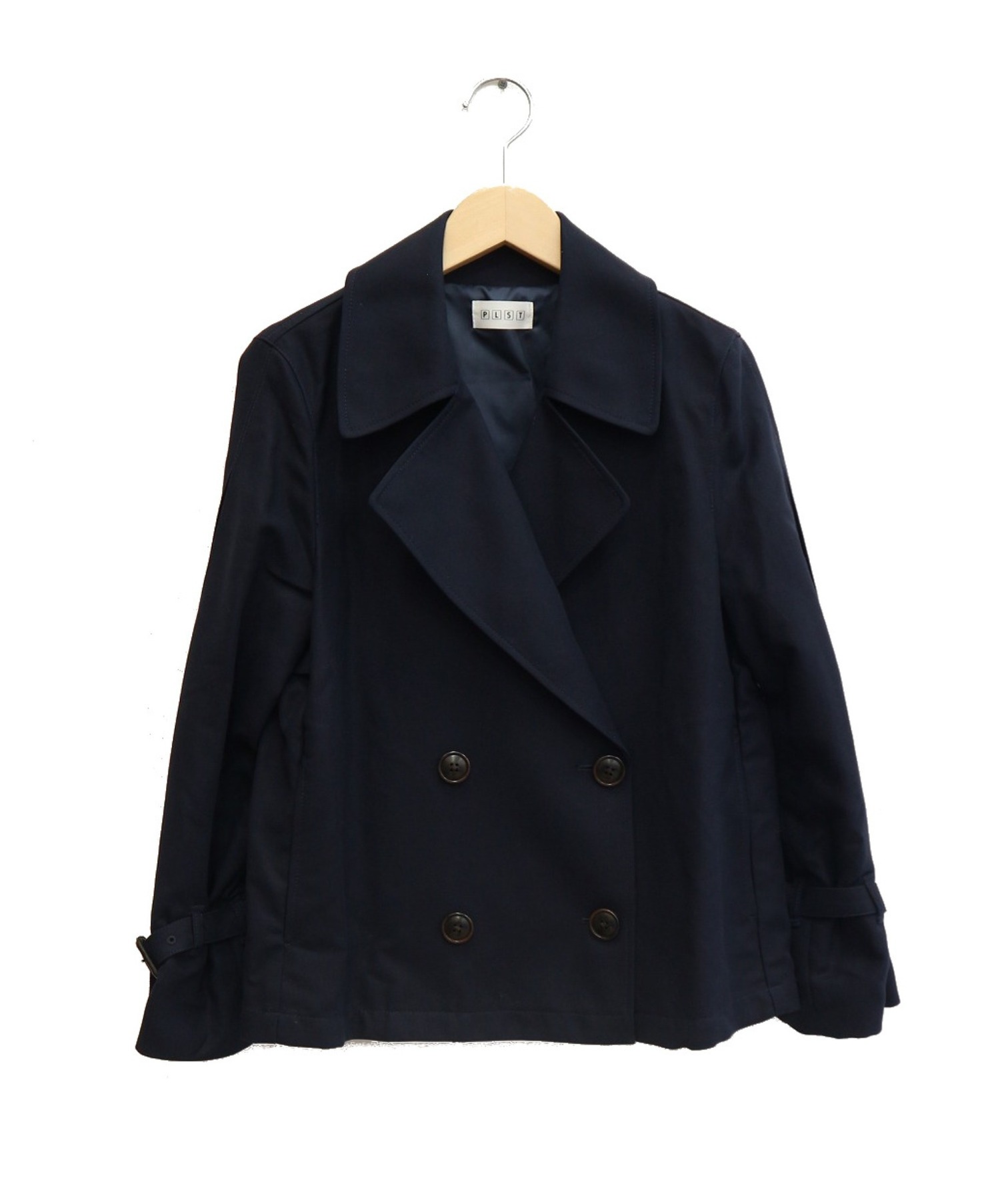 中古 古着通販 Plst Danielle Sherman プラステ ダニエルシャーマン ハイツイストコットンショートトレンチコート ネイビー サイズ S 12 ブランド 古着通販 トレファク公式 Trefac Fashion