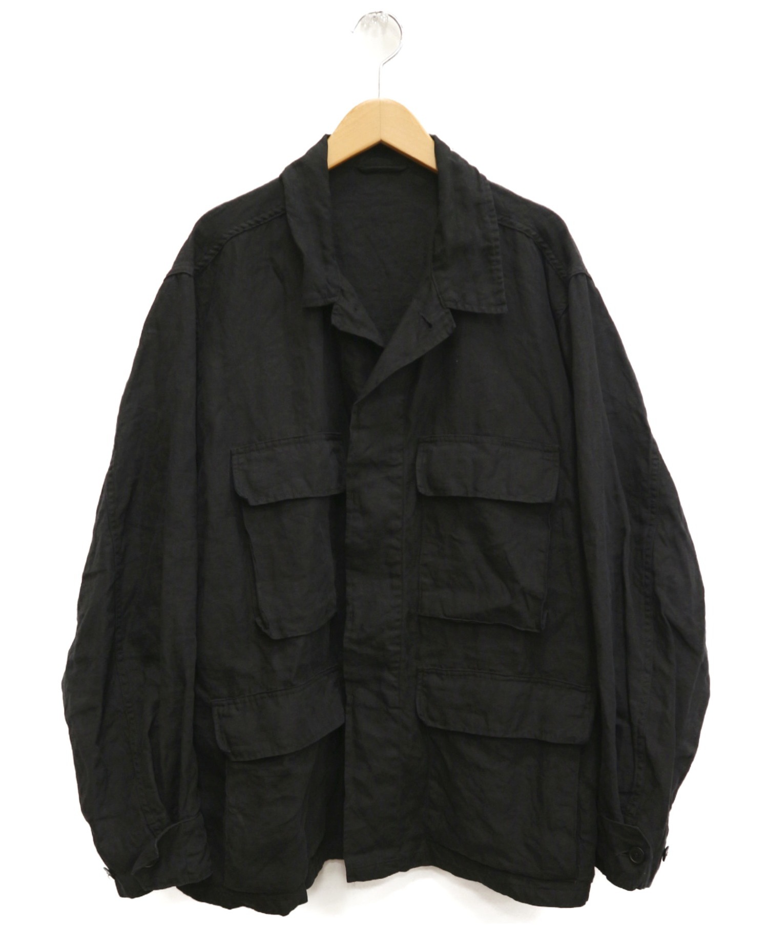 COMOLI (コモリ) 21SSリネン B.D.Uジャケット ブラック サイズ:2 T01-01014
