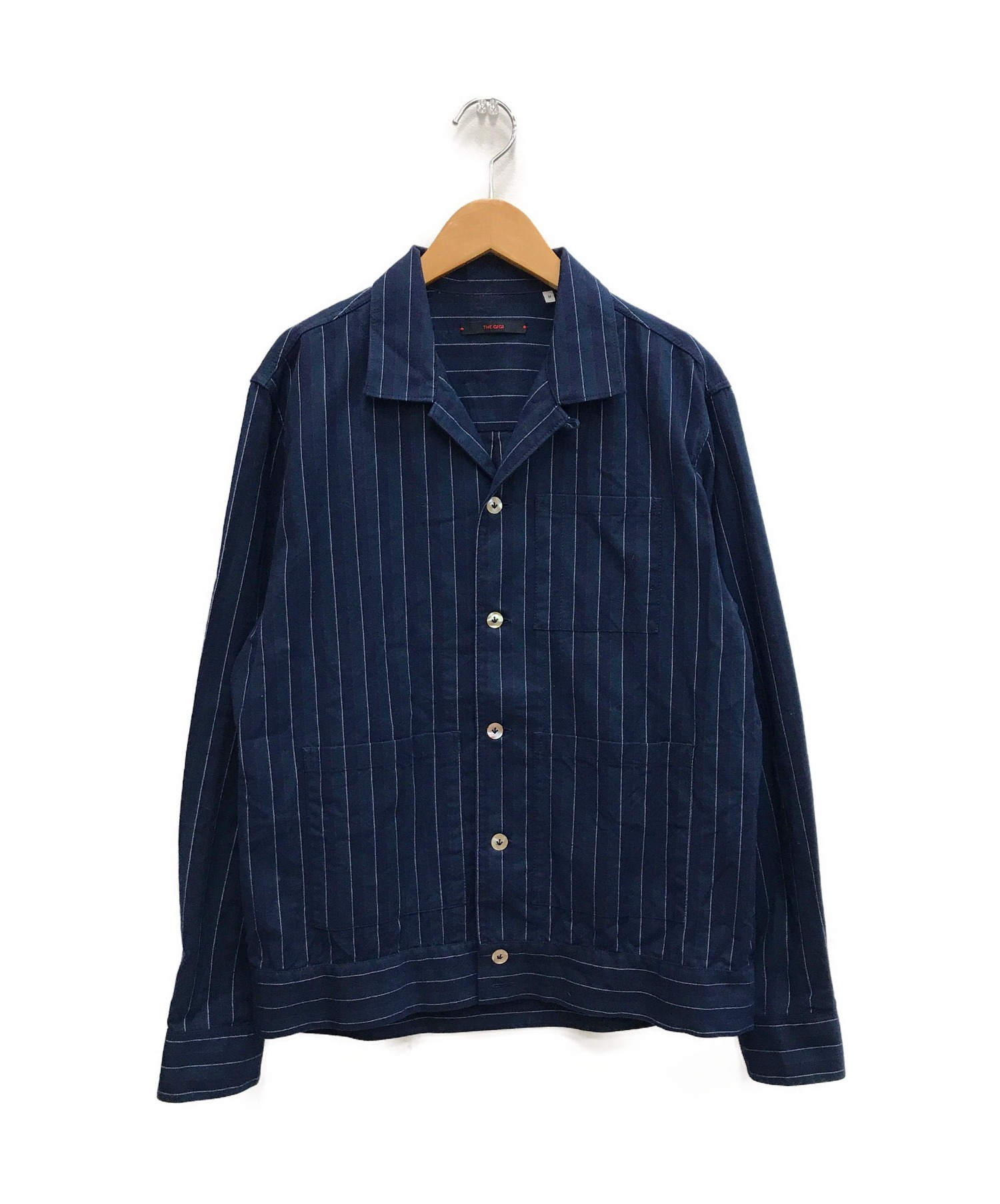 【中古・古着通販】THE GIGI (ザ・ジジ) オープンカラーシャツジャケット ネイビー サイズ:M｜ブランド・古着通販 トレファク公式