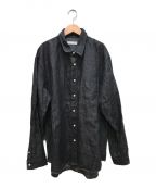 nestrobe confect（ネストローブ コンフェクト）の古着「10ozリネンデニムレギュラーカラーシャツ」｜ブラック
