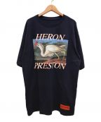 HERON PRESTON（）の古着「BLUE JERSEY PRINT T-SHIRT」｜ネイビー