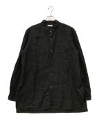 ORCIVALオーシバル）の古着「バンドリネンカラーシャツ」｜ブラック