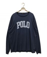 POLO RALPH LAUREN (ポロ・ラルフローレン) ビッグロゴプリントカットソー　ロングスリーブTシャツ　長袖Tシャツ ネイビー サイズ:SIZE XL