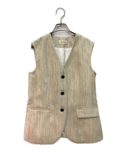 DES PRES（デ プレ）DES PRES (デプレ) ウールキャンバス ジレ アイボリー サイズ:36の古着・服飾アイテム