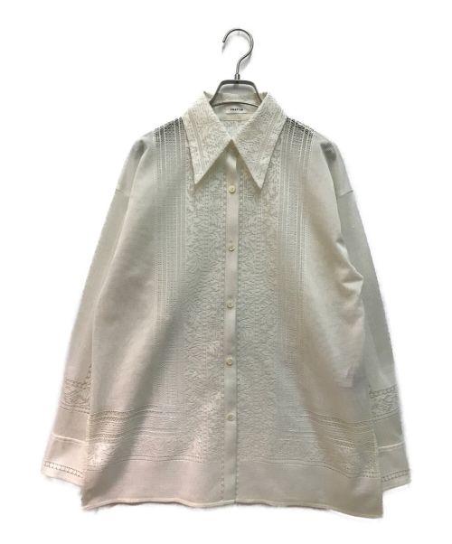 FRAY ID（フレイ アイディー）FRAY ID (フレイアイディー) パネルレースシャツ ホワイトの古着・服飾アイテム