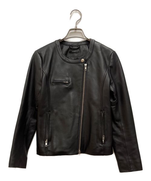 ROSSO（ロッソ）ROSSO (ロッソ) ノーカラーライダースジャケット ブラック サイズ:36の古着・服飾アイテム