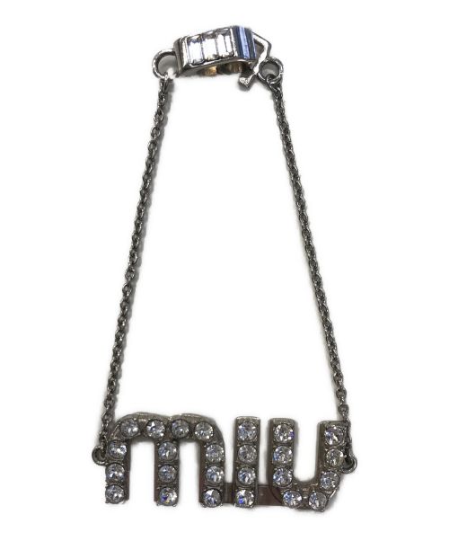 MIU MIU（ミュウミュウ）MIU MIU (ミュウミュウ) クリスタルロゴブレスレット サイズ:Mの古着・服飾アイテム