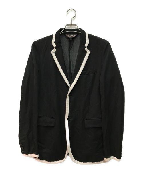 BLACK COMME des GARCONS（ブラック コムデギャルソン）BLACK COMME des GARCONS (ブラックコムデギャルソン) パイピングジャケット ホワイト×ブラック サイズ:Sの古着・服飾アイテム