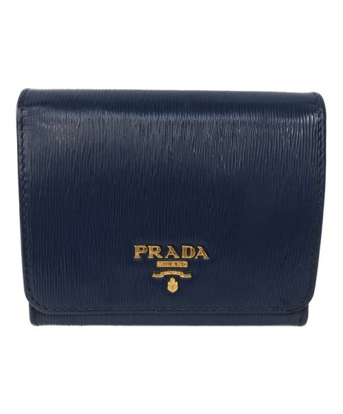 PRADA（プラダ）PRADA (プラダ) 2つ折り財布 ブルーの古着・服飾アイテム