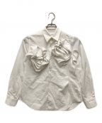 COMME des GARCONSコムデギャルソン）の古着「立体薔薇モチーフシャツ」｜ホワイト