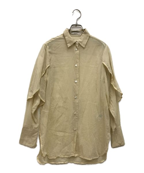 CINOH（チノ）CINOH (チノ) シアーチューリップスリーブシャツ イエロー サイズ:Mの古着・服飾アイテム