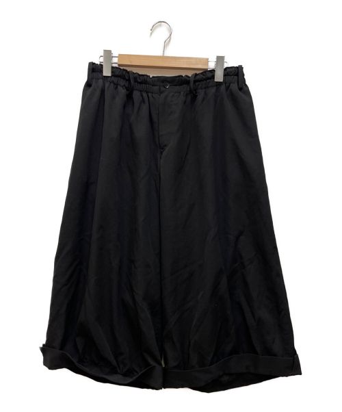 yohji yamamoto+noir（ヨウジヤマモトプリュスノアール）yohji yamamoto+noir (ヨウジヤマモトプリュスノアール) ウールギャバワイドパンツ ブラック サイズ:Sの古着・服飾アイテム