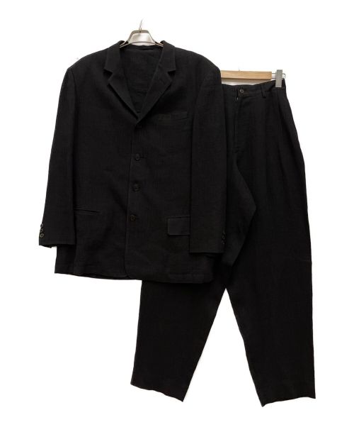Y's for men（ワイズフォーメン）Y's for men (ワイズフォーメン) リネン混シャツコートセットアップ ブラック サイズ:Mの古着・服飾アイテム