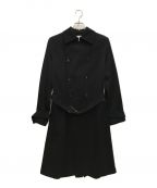 BOTTEGA VENETAボッテガベネタ）の古着「BLACK WOOL TRENCH COAT」｜ブラック