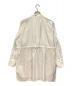 MACPHEE (マカフィー) コットンモールスキン チュニックシャツ　ロングシャツ　スタンドカラー　フロントラウンドカット ホワイト サイズ:36：4800円