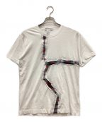 COMME des GARCONS SHIRTコムデギャルソンシャツ）の古着「SS TEE　再構築　デザイン半袖カットソー　Tシャツ」｜ホワイト