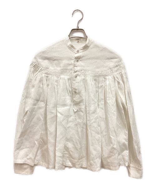SCYE（サイ）SCYE (サイ) リネン タックシャツ　ブラウス ホワイト サイズ:38の古着・服飾アイテム