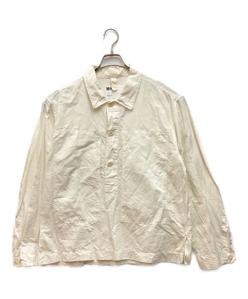 MHL（エムエイチエル）MHL (エムエイチエル) プルオーバーシャツ　コットンリネンシャツジャケット ホワイト サイズ:Lの古着・服飾アイテム