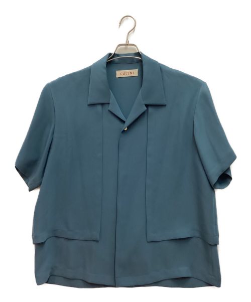 CULLNI（クルニ）CULLNI (クルニ) オープンカラーフラップシャツ　半袖比翼シャツ ブルー サイズ:2の古着・服飾アイテム